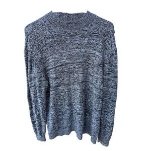 PacSun Men's Marled Grey Black Mock Neck Sweater Medium